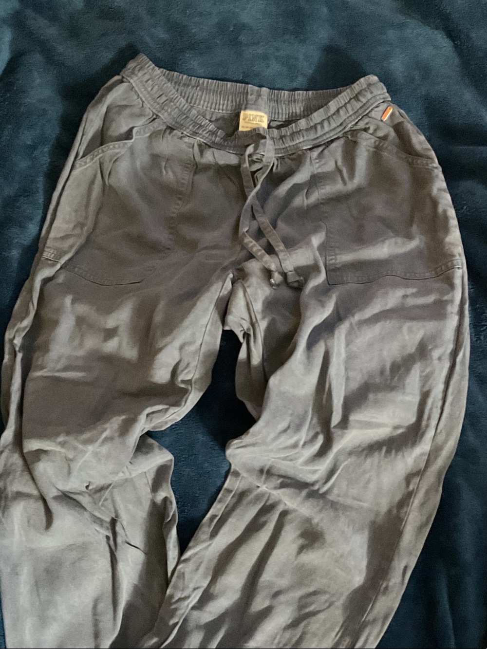 PINK Victoria's Secret Dusty Blue Drawstring Joggers